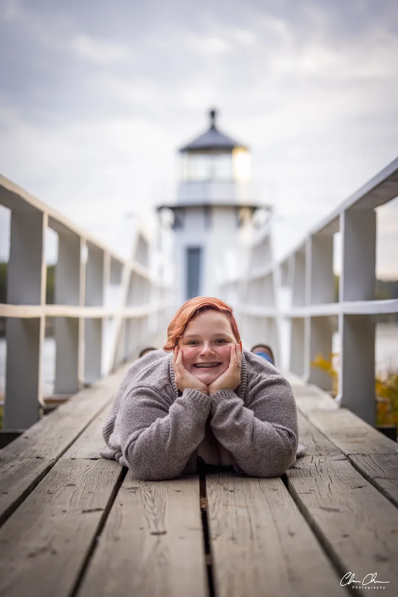 Girl at the Lighthouse Dock