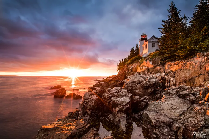 Bass Harbor Lighthouse at Sunset