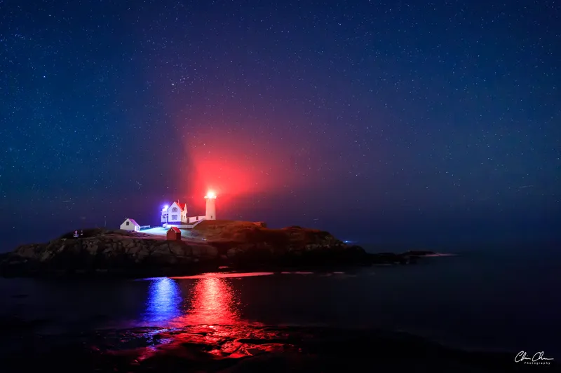 Nubble Lighthouse at Night
