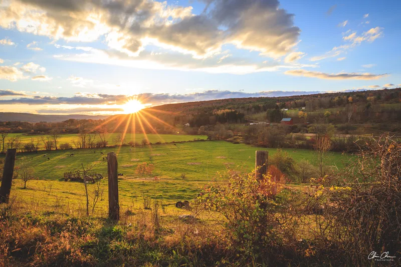 Autumn Farmland Sunset