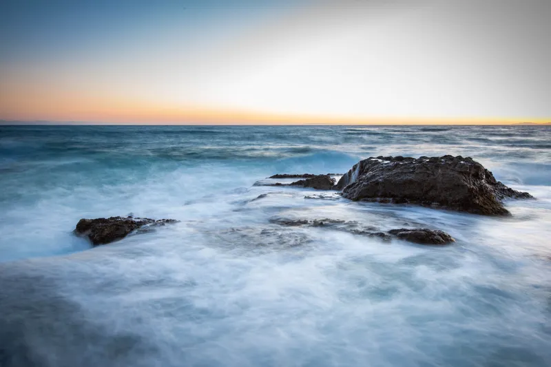 Silky Waves at Sunset