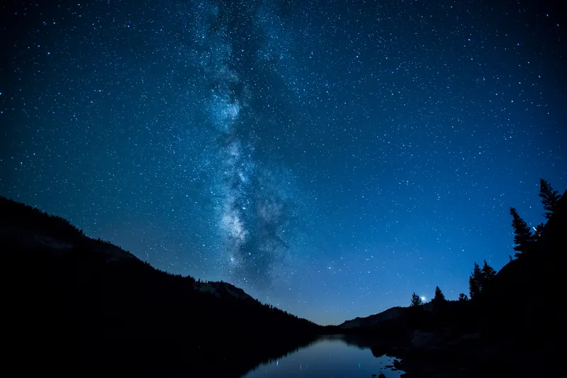 Milky Way Over Mountain Lake