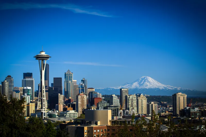 Seattle and Mount Rainier