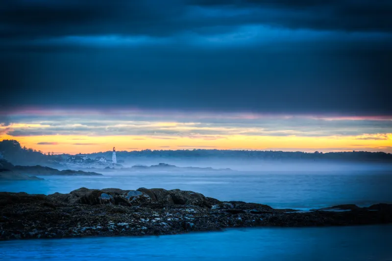 Misty Coast at Dusk