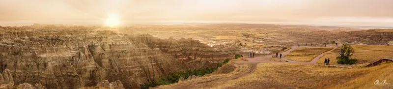 Badlands Panorama at Sunset